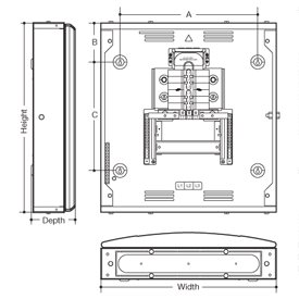 Invicta 3 Distribution Board 250A Primary Board & Contactor Incomer Line Drawing Invicta 3 Distribution Board 250A Primary Board & Contactor Incomer Line Drawing