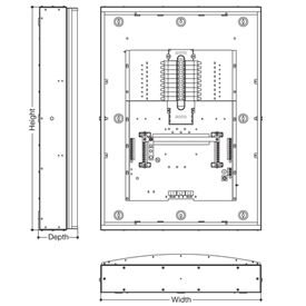 Invicta 3 Panelboard 630A / 800A Incoming 125A / 250A Outgoing Line Drawing Invicta 3 Panelboard 630A / 800A Incoming 125A / 250A Outgoing Line Drawing